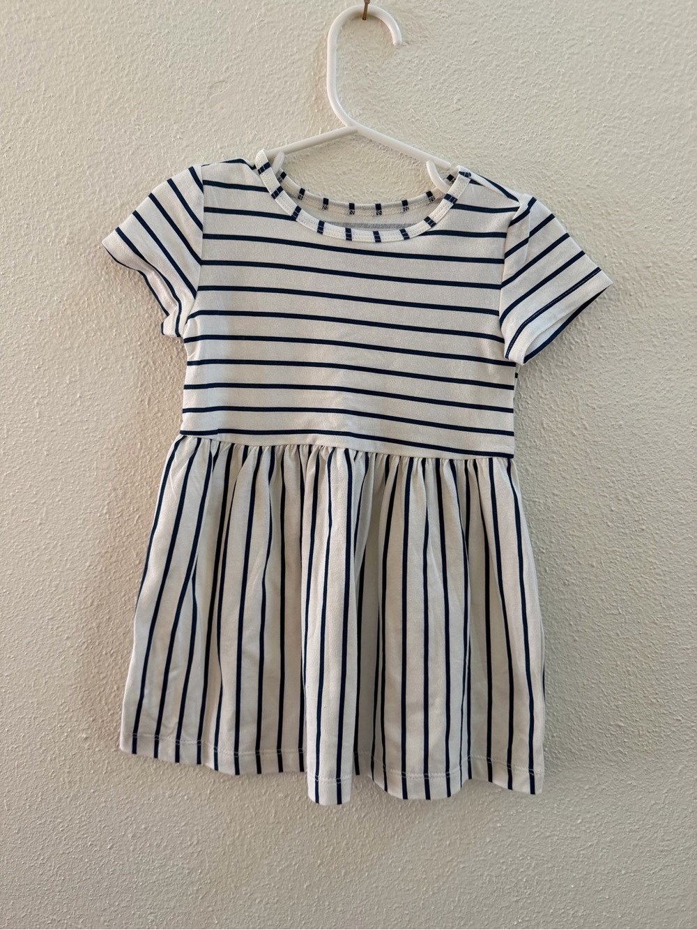 Carter's Navy and White Striped Cotton Dress